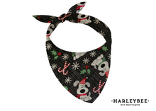 Load image into Gallery viewer, Christmas Doggy Black Bandana

