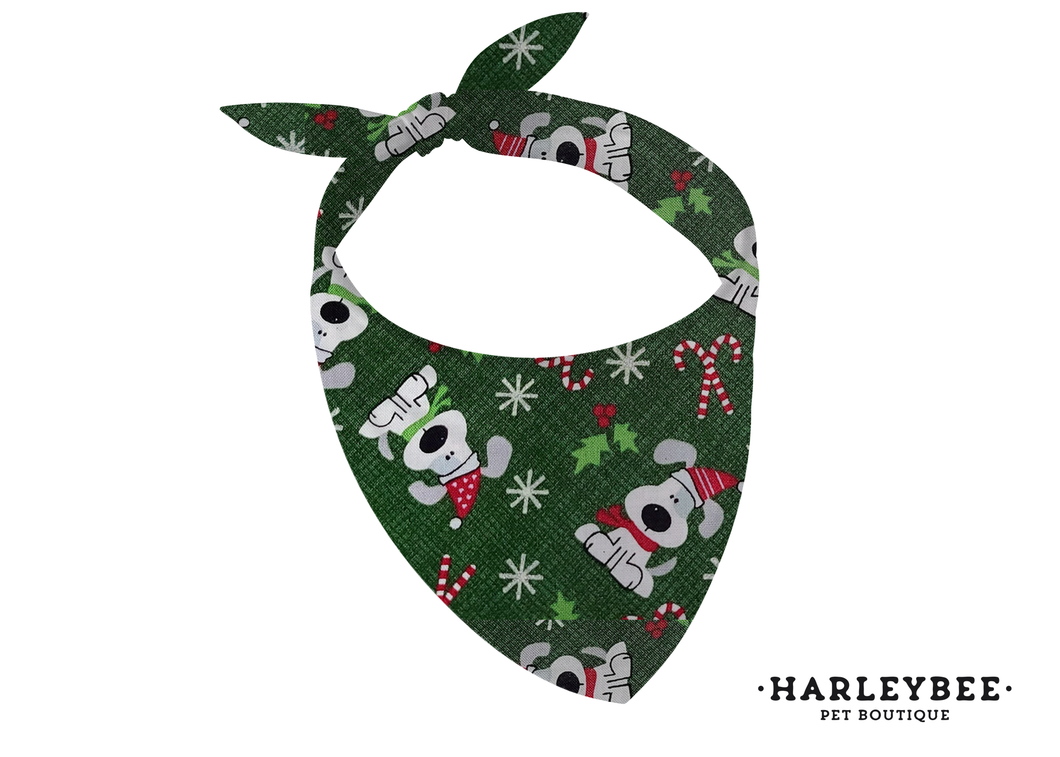 Christmas Doggy Green Bandana