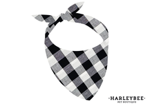 Load image into Gallery viewer, Flannel Ebony &amp; Ivory Bandana
