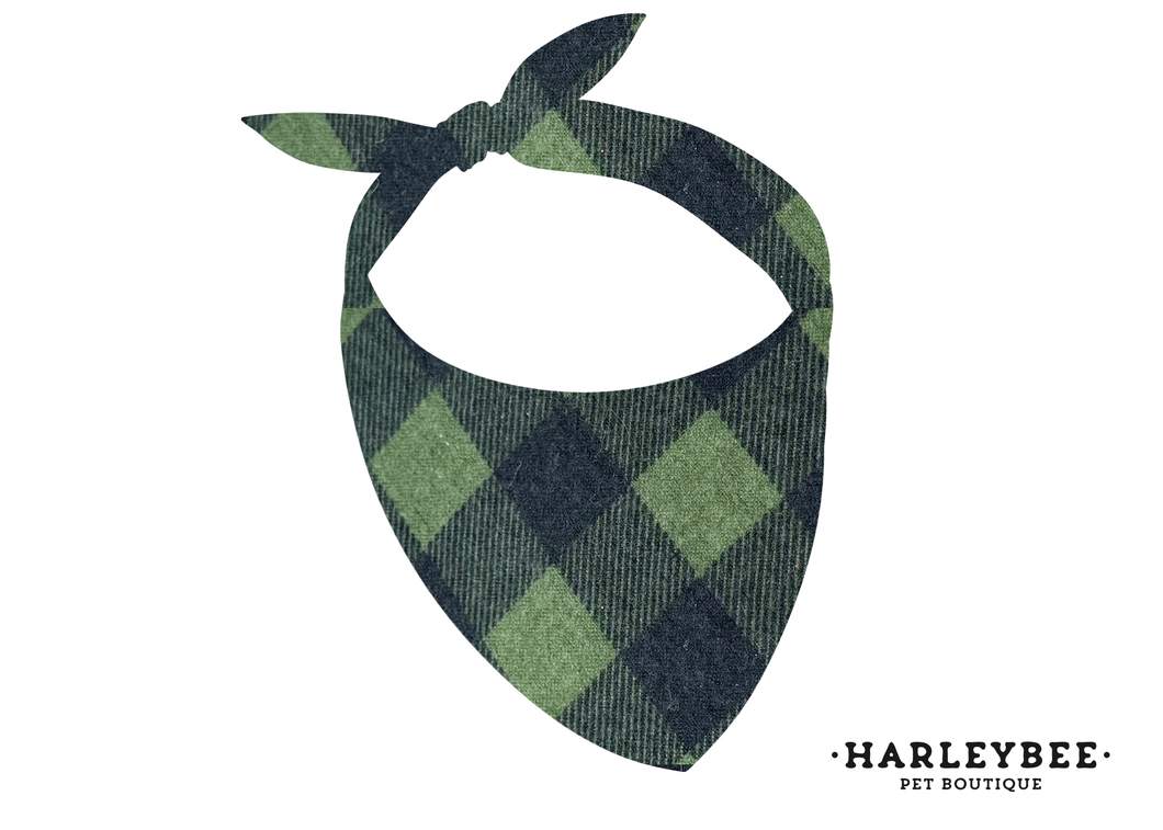 Flannel Green Apple Bandana