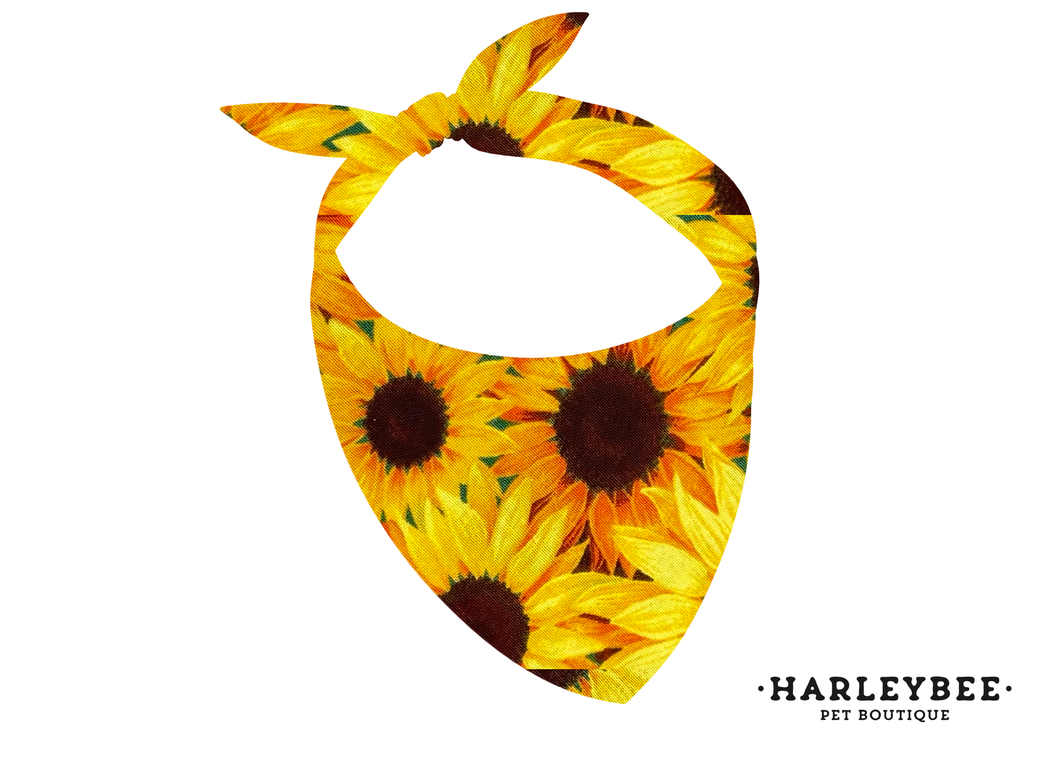 Floral Sunflower Walnut Bandana