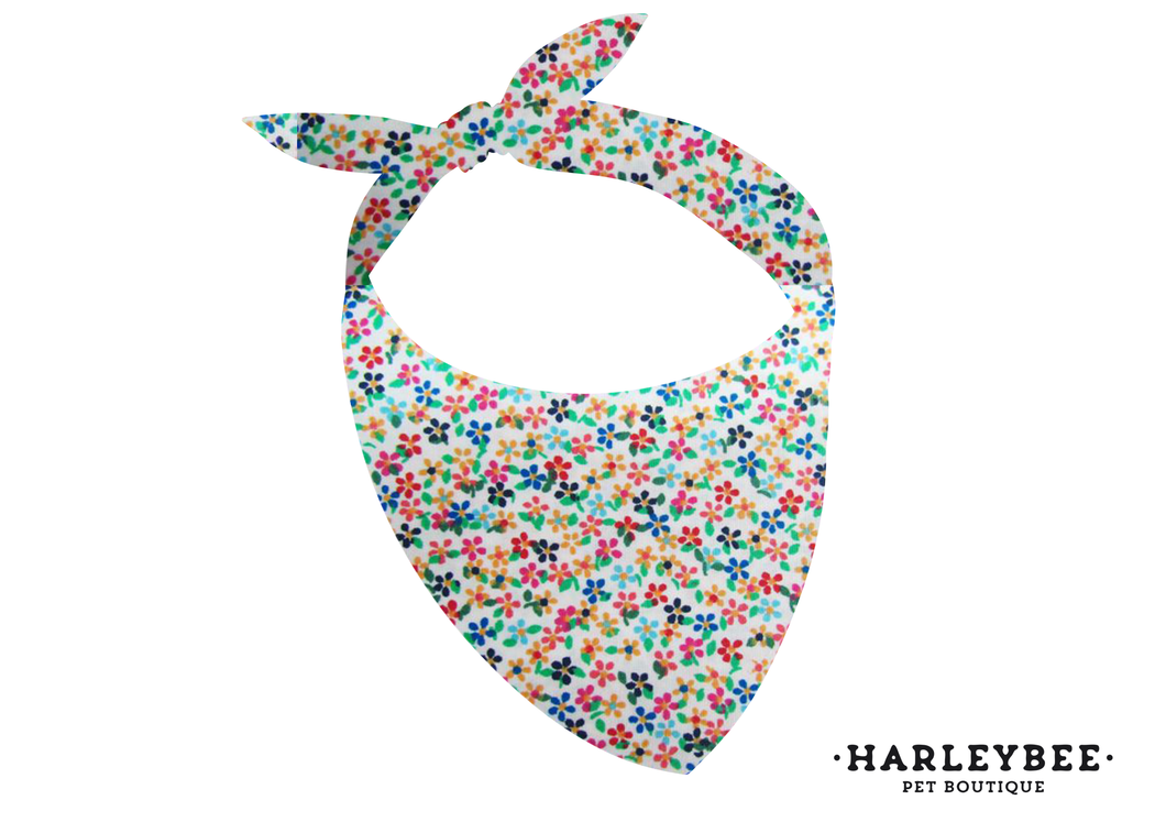 Floral White Rainbow Bandana
