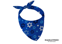 Load image into Gallery viewer, Hanukkah  Blue Stars Bandana
