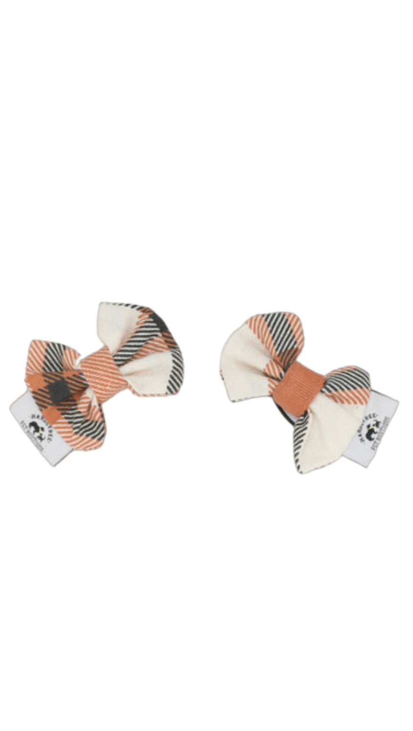 Flannel Copper Hair Bow