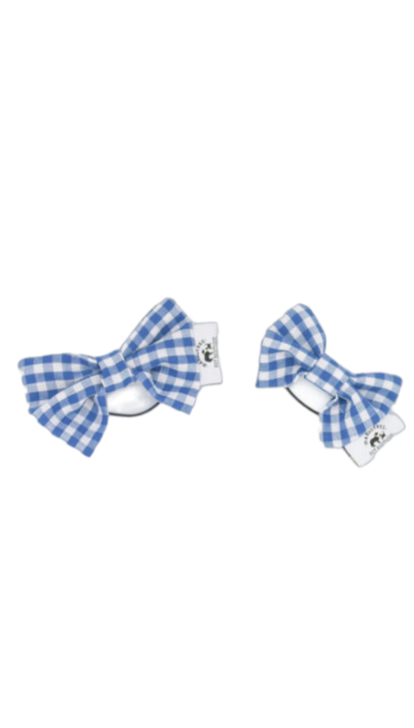 Gingham Midnight Blue Hair Bow