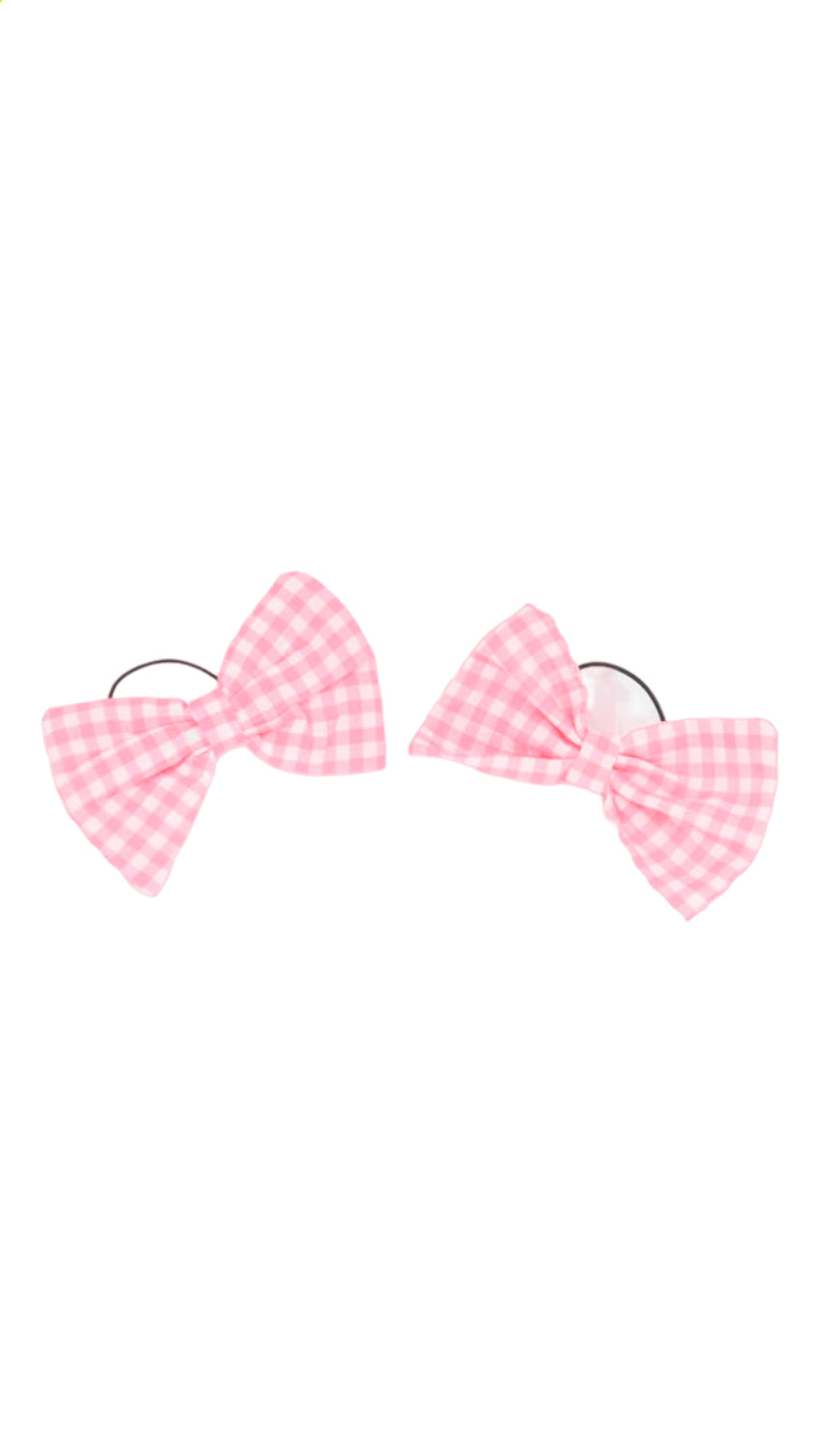 Gingham Fushia Hairbow