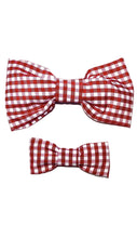 Load image into Gallery viewer, Gingham Crimson Bow Tie
