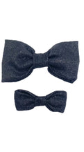 Load image into Gallery viewer, Black Glitter Bow Tie

