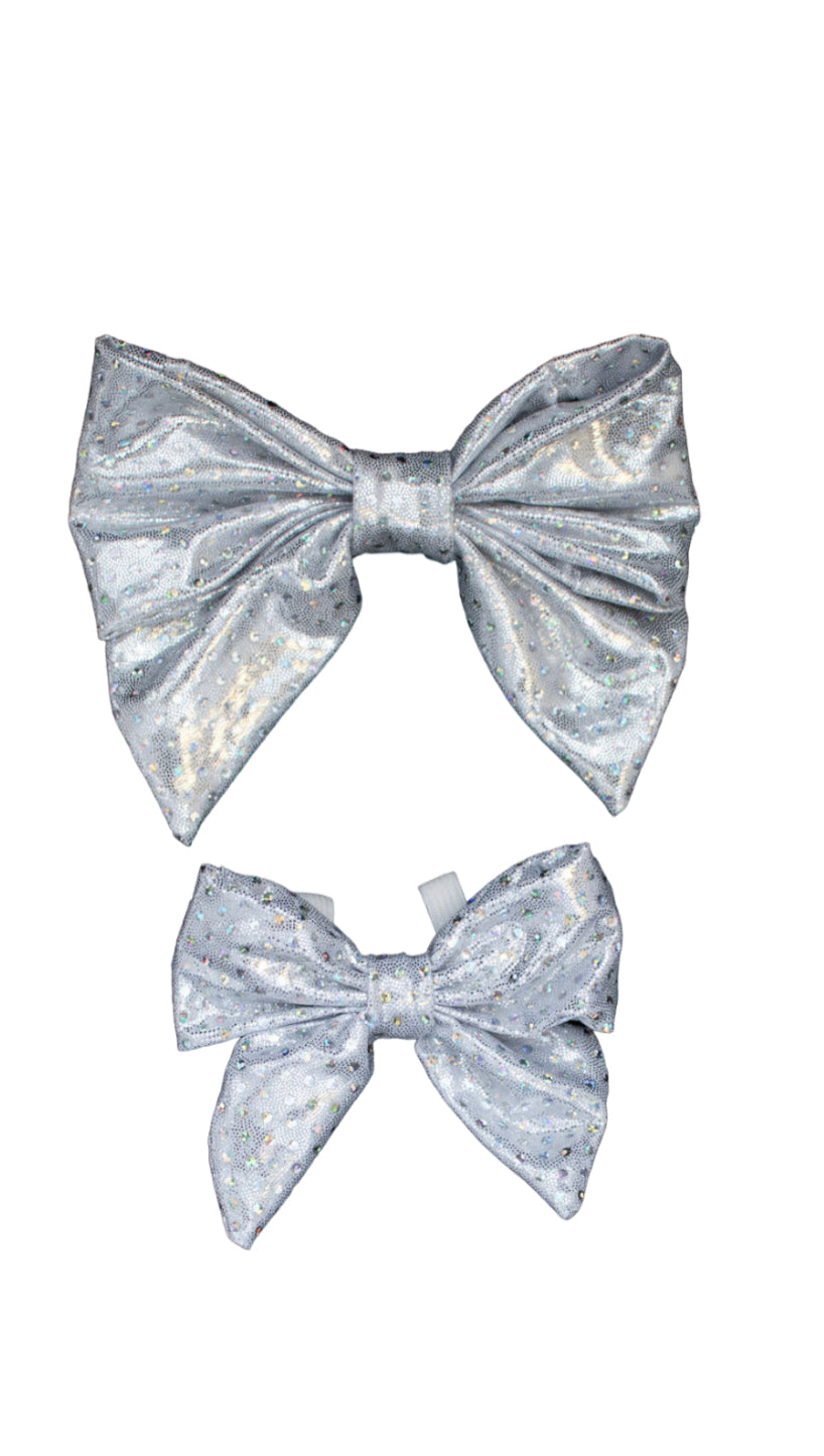 Silver Polkadot Ladybow