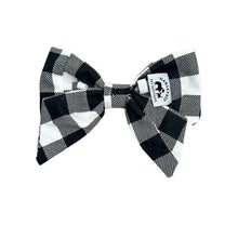 Load image into Gallery viewer, Gingham Black &amp; White Ladybow

