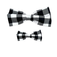 Load image into Gallery viewer, Gingham Black and White Bowtie
