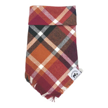 Load image into Gallery viewer, Flannel Merlot Fringe Bandana
