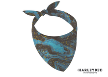 Load image into Gallery viewer, Swirl Azule Gold Bandana
