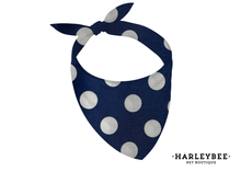 Load image into Gallery viewer, Polkadot Cobalt Bandana
