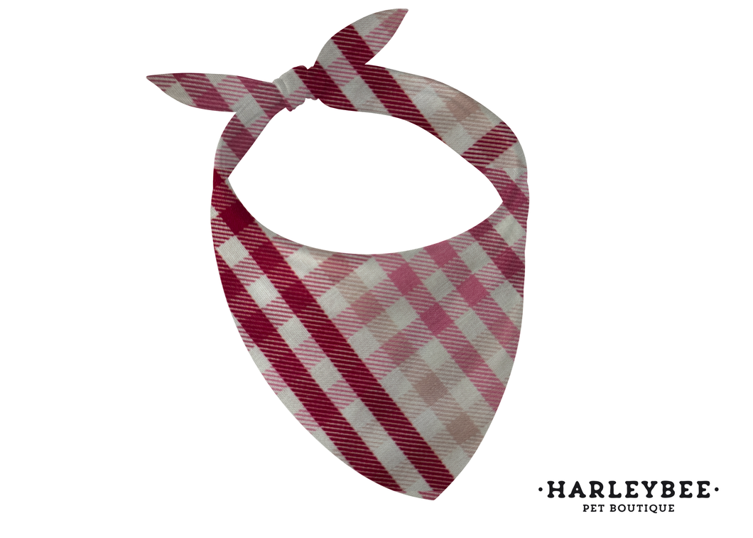 Gingham Bubble Gum Bandana