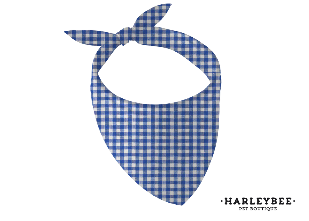 Gingham Midnight Blue Bandana