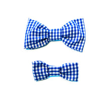 Load image into Gallery viewer, Gingham Midnight Blue Bow Tie
