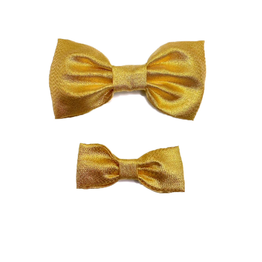 Gold Tinsel Bow Tie