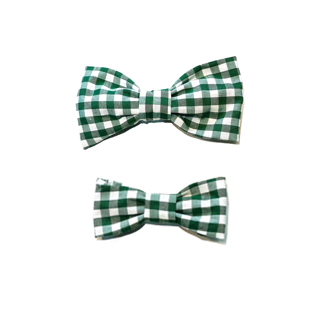 Gingham Emerald Green Bow Tie