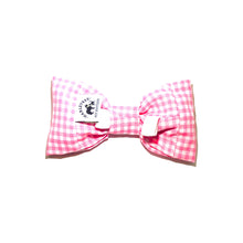 Load image into Gallery viewer, Gingham Fushia Bow Tie
