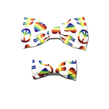 Load image into Gallery viewer, Pride Peace &amp; Love Bow Tie
