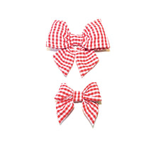 Load image into Gallery viewer, Gingham Crimson Lady Bow
