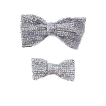 Load image into Gallery viewer, Silver Sequence Bow Tie
