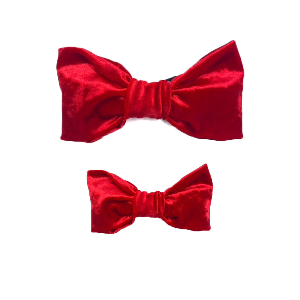 Velvet Red Bow Tie
