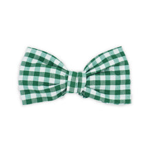 Load image into Gallery viewer, Gingham Emerald Green Bow Tie
