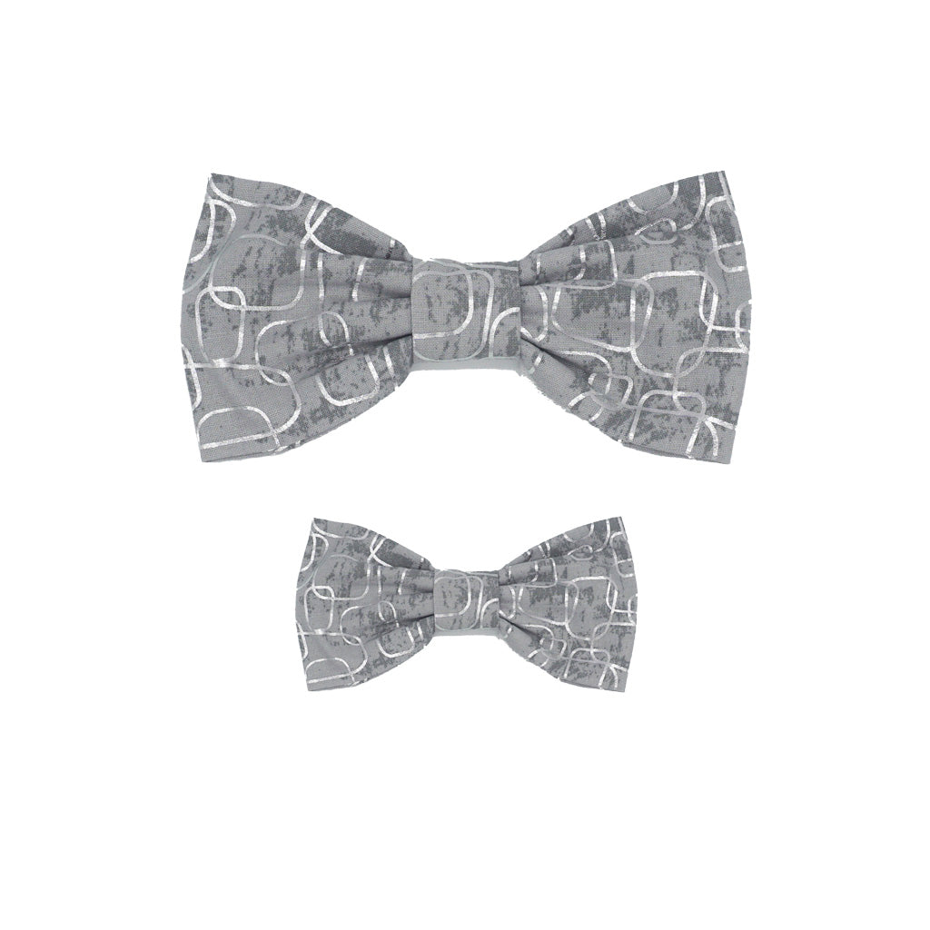 Silver Swirl Bow Tie